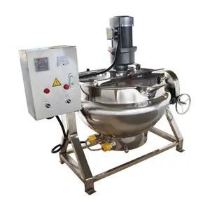 Yokoma Commercial Cooking Jacketed Kettle Tilt Kettle 26.5gal/100L Stainless Steel Automatic Cooking Machine for Porridge Soup Candy Cakes Beverage Jams 220V Three-phase Temperature Adjustable