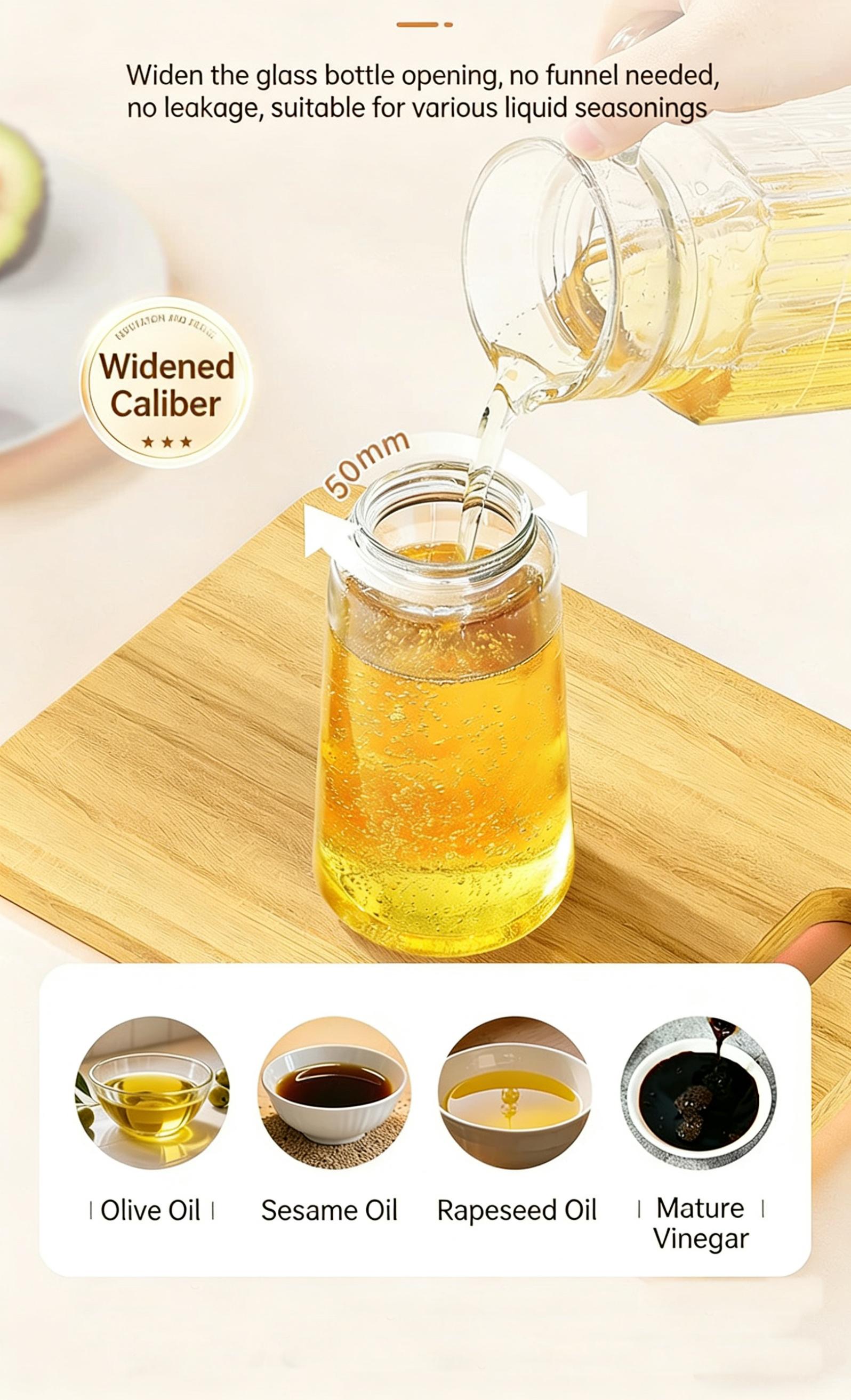 Dual-use Oil Spray Bottle for Kitchen, 2-in-1 Pour & Spray Glass Oil Dispenser with Anti-leak Design, Heavy-duty Glass Oil Sprayer for Air Fryer, BBQ, Salad & Cooking, Household Kitchen Gadget with Precise Atomization & Easy to Clean