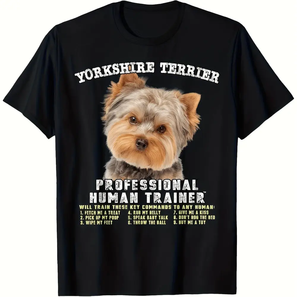 Fun Yorkshire Terrier Professional Dog Trainer T-Shirt, Soft and Breathable Unisex Style with a Cute Yorkie Design, Featuring, National Aviation Day
