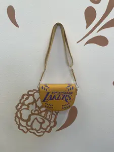 Yellow Hand Painted Crossbody Purse