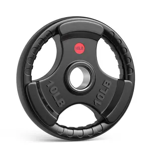 Hapsor Olympic Rubber Grip Plates 2-Inch Diameter 10LB-45LB for Secure Lifting Cast Iron Core Durable Rubber Shell Easy Grip for Home & Commercial Gyms