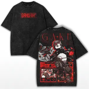 Gaku Sakamoto x Sakamoto Days – Vintage Washed Oversized Tee with Hitman Graphic, Heavy Cotton Drop for Manga Fans Basic Dress