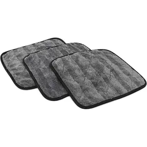 Gauntlet  Drying Towel, Ultra-Absorbent 70/30 Blend Korean Microfiber, Dries   Without , 900 GSM, 12x12 Inches, Ice Grey/Grey, 3-Pack
