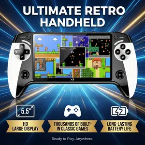 US FBT | X9 Retro Handheld Game Console | US Warehouse 48H Shipping | 5.5 Inch HD Screen | 8G Memory Preloaded Classic Games
