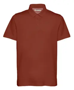 Short Sleeve Button Polo - Orange | Lorenzoni