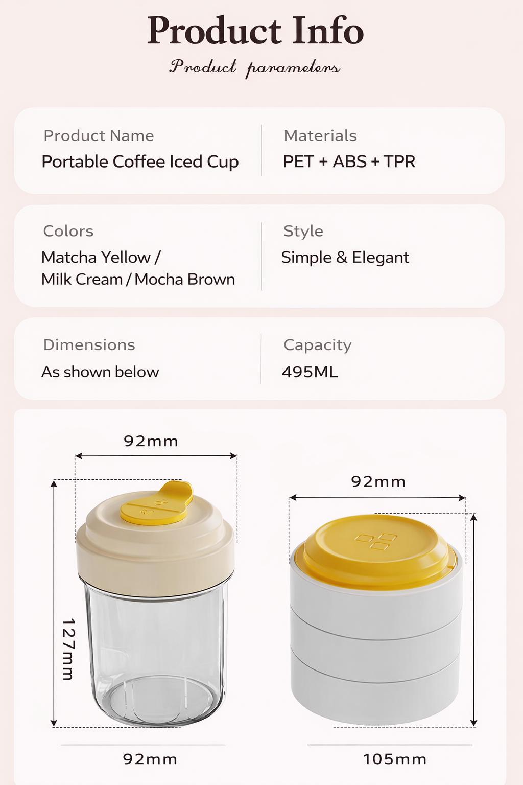 2-in-1 Ice Cube Tray Water Bottle with Lid & Storage Bin, One-Press Ice Release, No-Touch Ice Maker for Freezer, 6-Grid Portable Reusable Ice Mold Cup for Coffee, Juice & Outdoor Use