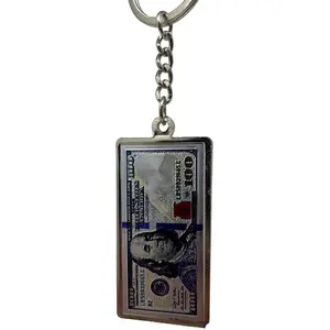 100 Bill Keychain - Hundred Dollar Bill Money Fun Gift Keychain USA Patriotic Souvenir Gift for Keys Backpacks & School Backpacks Unique American History Accessory