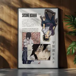 Sasuke Uchiha Anime Poster, Naruto Manga Artwork, Japanese Anime Wall Print (Unframed, Print Only)