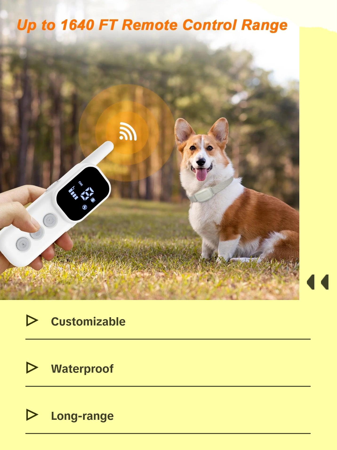 Dog Shock Collar, Dog Training Collar with Remote, Shock Collar for Dogs with Beep, Vibration, Safe Shock, Rechargeable Waterproof Dog Collar for Small Medium Large Dogs