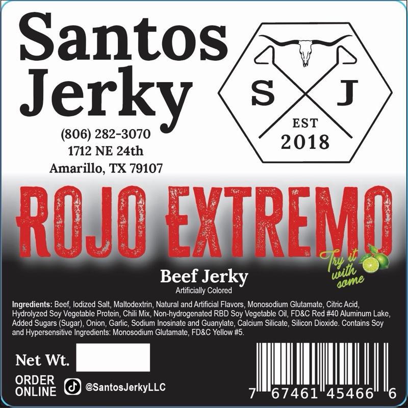Santos Jerky ROJO EXTREMO Beef Jerky