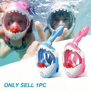 Kids Full Face Snorkel Mask Active – Dry Top Anti-Fog Waterproof Diving Mask – Children’s Snorkeling Gear for Swimming – Wide View No Choking