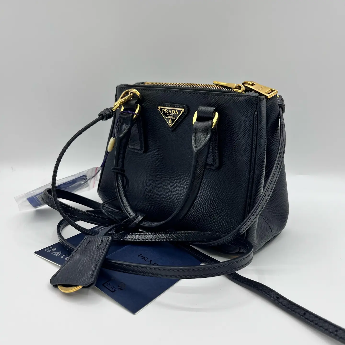 Pre-owned PRADA Leather Saffiano Mini Shoulder Bag, Model S100031 CC0316
