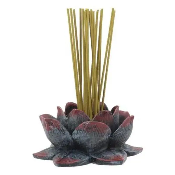 Ebros Star Padma Lotus Flower Buddha Incense Holder Burner Figurine, 4" Diameter, Scented Aroma Room Decor for Eastern Enlightenment Buddhist Meditation Home Fragrance Accessory Statue