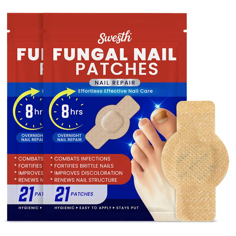Fungal Nail Patches 21 Pcs, Nighttime Nail Patches, Overnight Toe Nail Treatments for Damaged Nails Foot Nails Repair Care