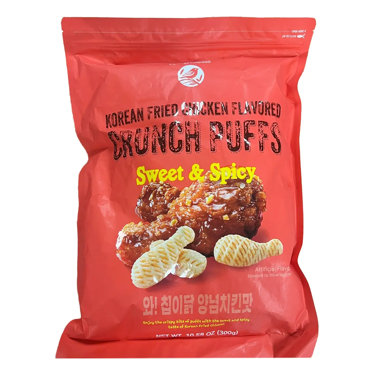 Korean Fried Chicken Flavored Crunchy Spicy Pellet Snack - Sweet & Spicy, Family Size, Puffed Crisps, 10.58 oz (300 g), Crunchy Spicy Snack Korean Fried Chicken Flavored Crunchy Spicy Pellet Snack - Sweet & Spicy, Family Size, Puffed Crisps, 10.58 oz (300 g), Crunchy Spicy Snack