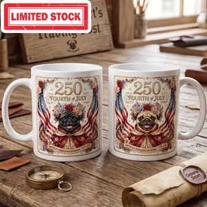 Limited Edition: 250th Anniversary Patriotic Pug Commemorative Mug