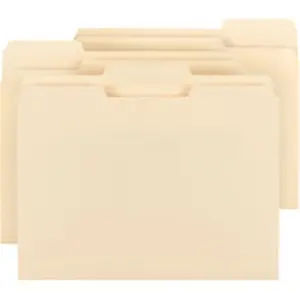 Smead  1 by 3 Cut Tab Manila File Folders, Manila