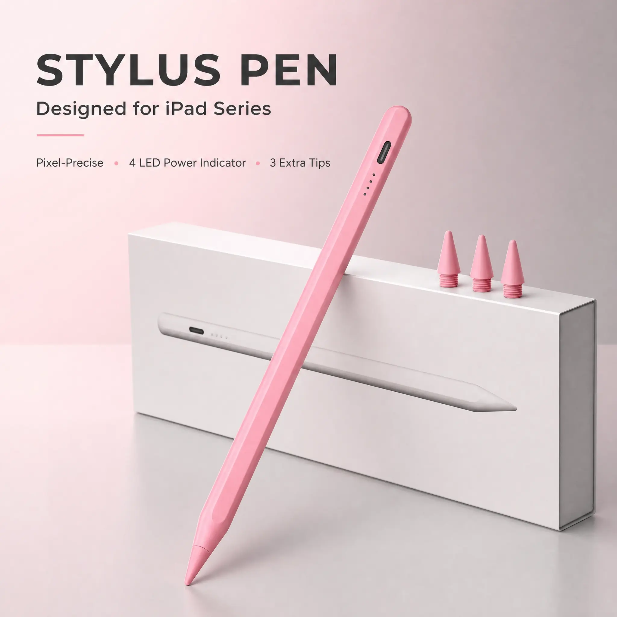 Aluminium Digital iPad Stylus Pen, Durable Wired Tablet Accessory with USB-C Fast Charging, Palm Rejection, Tilt Sensor, Magnetic Active Writing Pencil for Art, Batteries Included, Compatible with iPad 6/7/8/9/10, Pro 12.9-in&11-in, Air 3/4/5, Mini 5/6