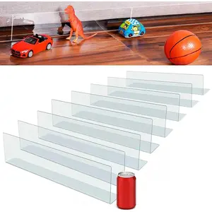 126'' Total Length Under Sofa Blocker – 8 Pack, 4.7'' H x 15.8'' Each, Adjustable Clear Couch Gap Bumper, Strong Adhesive Toy Barrier to Stop Items from Going Under Sofa/Bed