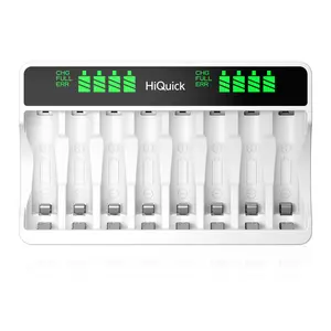 8-Slot Smart Battery Charger  | Fast LCD USB-C Charger for AA and AAA NiMH Rechargeable Batteries