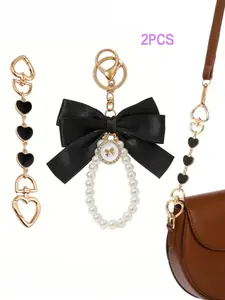 purse charms and chains，Butterfly Knot Keychain Cute Metal Alloy Bag Accessory, bag charm，bag accersories，Casual Style, Random Print, No Choking Hazard, Perfect for Bags