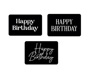 Set of 3 different Happy Birthday Font Cake Stencils