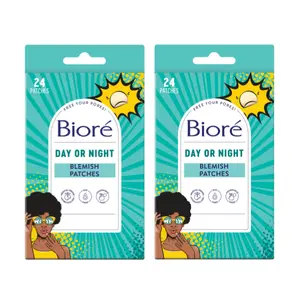Biore Skincare Day or Night Hydrocolloid Acne Blemish Patches, Protect & Help Heal Pimples, 2 Pack, 24-Count