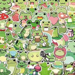 1Pc 50Pcs Cute Frog Stickers Pack Lucky Frog Kawaii Aesthetic Vinyl Decals Waterproof Cartoon Animal Stickers for Water Bottle Laptop Phone Case Skateboard Luggage Scrapbook Journal DIY Decor Spring Summer Gift Party Favor