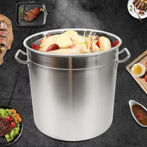 35L Stainless Steel Stockpot with Lid: Heavy-Duty, Easy-Clean, and Perfect for Family Cooking or Restaurant Use Cookware
