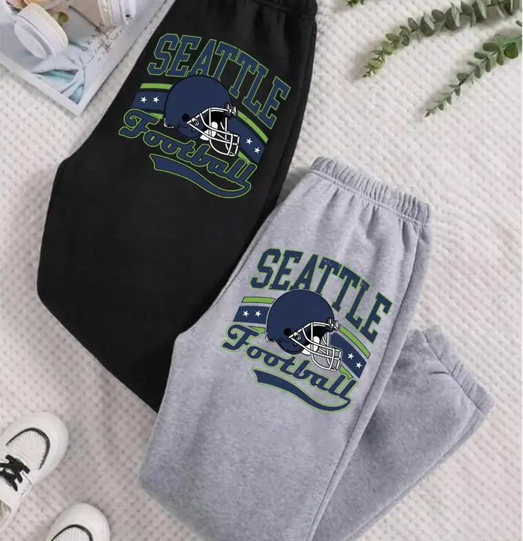 Vintage Seattle Football Sweatpants - Retro Fan Gift, Vintage Style Football Heavy Cotton Graphic Pants, Sunday Sweatpants