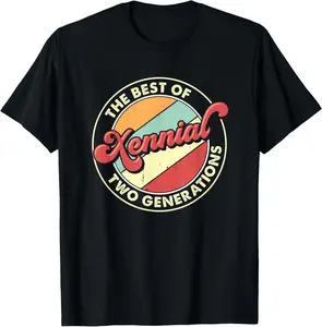 100% cotton Unisex Xennial Generation X Millennial GenX Funny Xennial T-Shirt