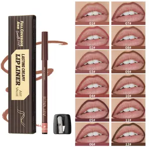 Waterproof Long-Lasting Lip Liner Pen, Sweat-Proof Colorful Lip Liner, Non-Stick Cup Lip Liner, Includes Sharpener, Versatile Lip & Eye Liner