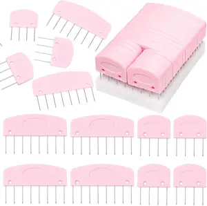 25PCS Knit Blocking Pins Kit, Pink Color Knit Blocking Combs, Knit Blocking Combs for Blocking Knitting, Crochet, Lace or Needlework Projects, Knitting Block Tool for Blocking Mats