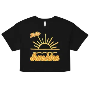 Hello Sunshine, Women's Crop Top; Cropped tees, Sunny tops; elevated clothing; Cute tops
