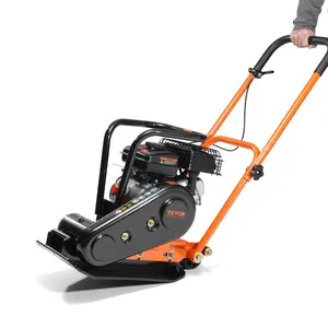 VEVOR Plate Compactor, 2.8 HP 98CC Gas Engine 5, 250 RPM, 1, 920 lbs Force Vibratory Compaction Tamper with 18.7x 11.8 inch Plate for Walkways, Patios, Asphalts, Paver Landscaping, EPA Compliant