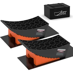 Camper Leveler System, 4.3" Lift, 30,000 lbs, 2-Pack RV Leveling Blocks with Curved Design & Wheel Chocks,  for Campers, Fifth Wheels, and Dual Axle