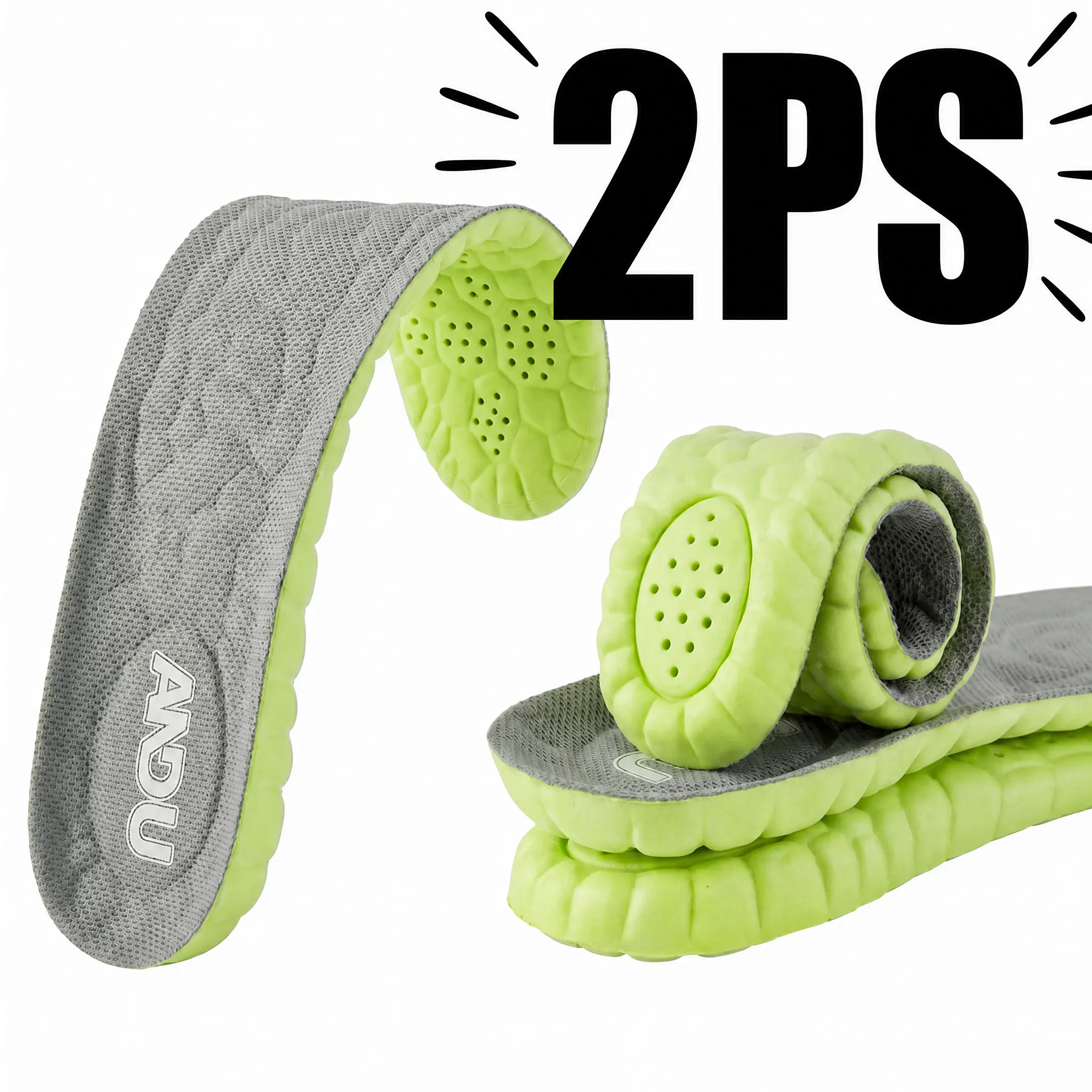 2-Pack ANDU PU Cloud Foam Shoe Inserts - Anti-Fatigue Insoles for All-Day Standing & Work Boots (Unisex)