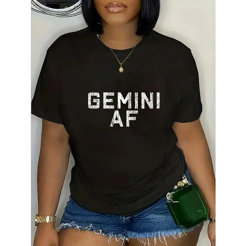 cotton Gemini Astrology Birthday Gift Sign T-Shirt Fashion printing Tshirt for women