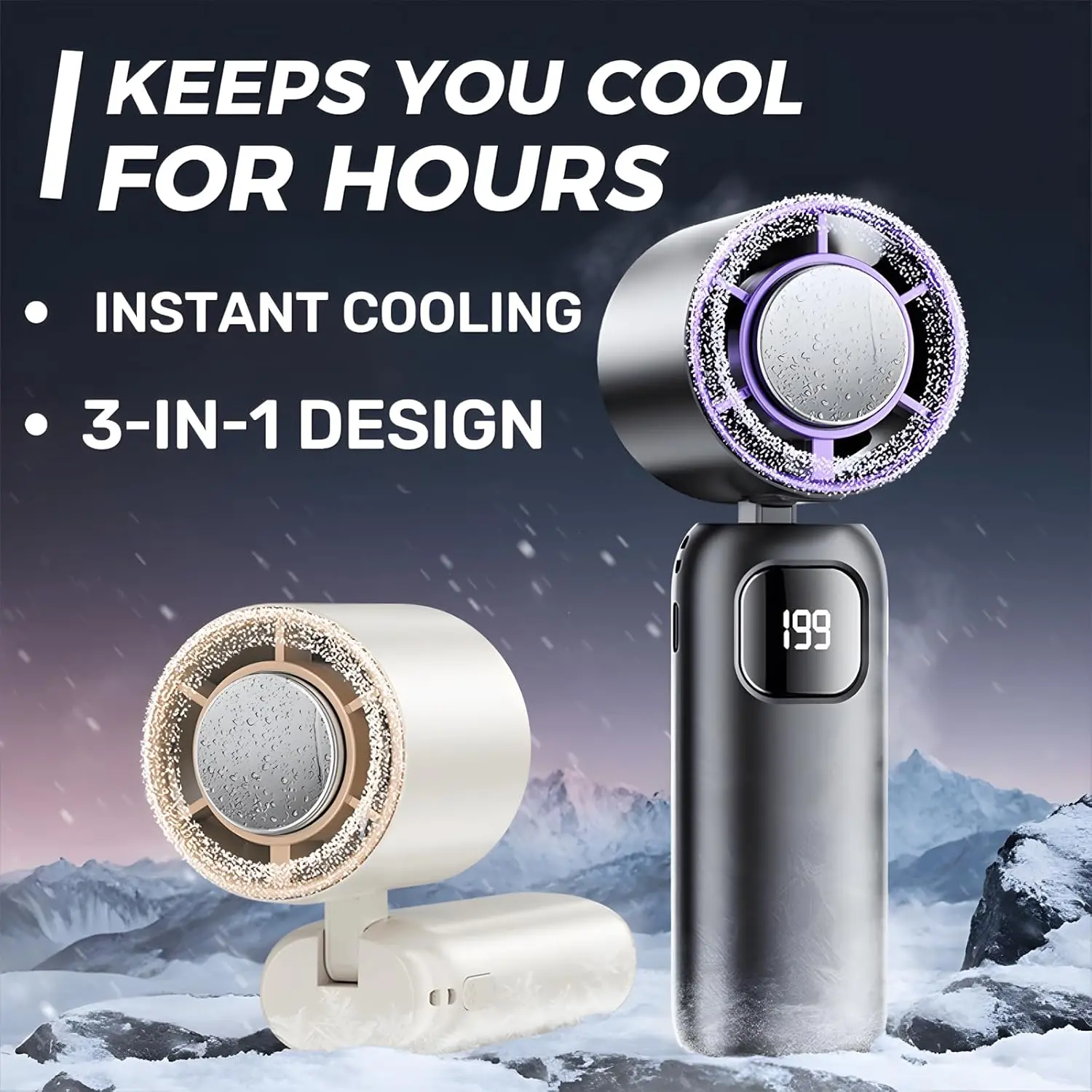 [2026 Pro] Jet-Stream Turbo Fan, 100-Speed Stepless Precision Control, 130000 RPM Industrial-Grade Motor, Smart Digital Display, Rapid-Cool Party Gift for Outdoor Adventures, Photography