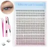 Natural Lash Extension Kit 168Pcs Wispy EyelashExtensions Kit Individual Lashes Extensions withLash Bond & Seal & Tweezers for Beginners cluster applicator makeup cosmetic cosmetic Gentle eyelashes & adhesives 0.05mm cluster kit