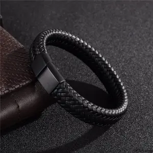 Unisex Woven Leather Bracelet With Adjustable Open Cuff Design, Lightweight Wristband Accessory for Hiking, Travel, Outdoor Activities and Daily Wear