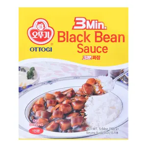 OTTOGI Korean Black Bean Sauce for Rice & Noodles - Instant Jjajangmyeon Paste, 3-Minute Ready Meal, 160g