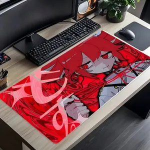 Kasane Teto Anime Mouse Pad - Durable Polyester & Rubber Base, Non-Slip Smooth Surface, Vibrant Red Hair Character Design, Perfect for Gaming & Office Use, Ideal Gift for Anime Fans, Anime Mouse Pad