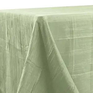 Taffeta Rectangle Tablecloth 90"x132" Sage Green with Accordion Crinkle Design - Seamless Finish