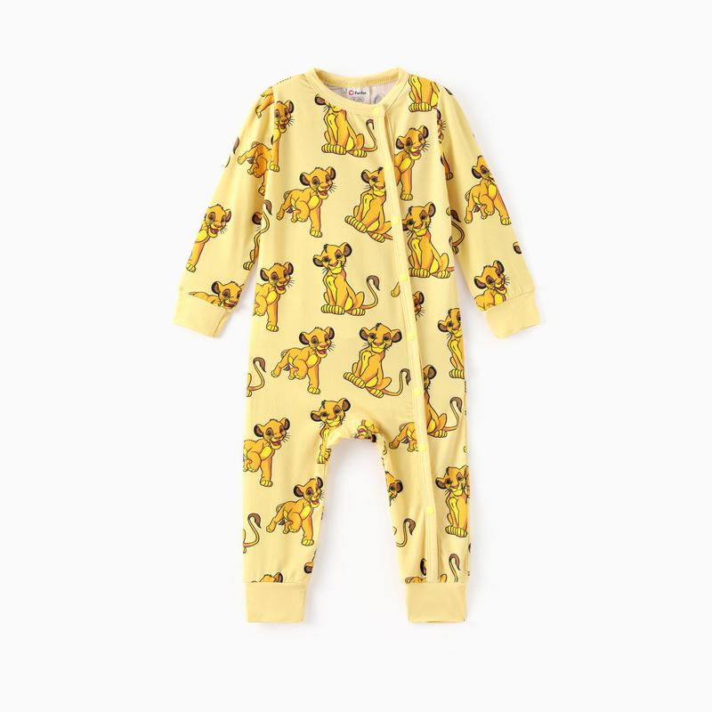 Disney Baby Boys & Girls Long Sleeve Footless Rompers Winnie The Pooh Minnie Mouse Stitch Simba Bamboo Blend Sleep Play Outfits