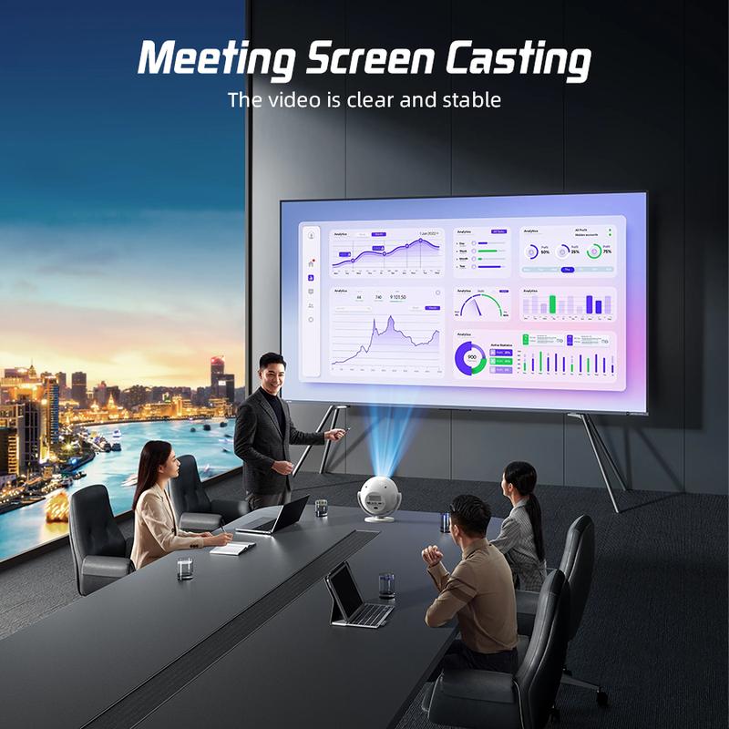 XBJ Portable Projector with WiFi 5G & Bluetooth, HD Home Video Projector for Outdoor Movies, 200" Screen with Built-in Speaker, Support 360° Correction Audio projector 4k projector for bedroom projectors