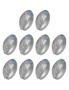 BLUEWING Egg Sinker V2 - Smooth Polished Surface, Inner Plastic Core, Streamlined Shape, Available in Sizes 1/8oz to 8oz for Freshwater & Saltwater