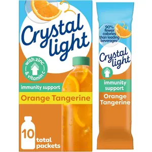 Crystal Light Immunity Support Orange Tangerine natural flavor with other natural flavor Powdered Drink Mix, .07 oz Packets, 10 per Box