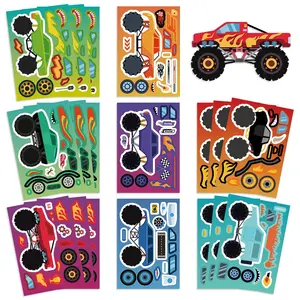 8 Original Cartoon Off-Road Car DIY Handmade Phone Case Decoration Guitar Kids, Creative Craft Kit for Children, Fun Art Project