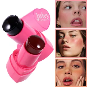 Jelly Blush Stick, Three-In-One Makeup Tool, Moisturizing and Brightening, Natural Look, Ideal for Daily Use, Lipstick and Eyeshadow Functionality